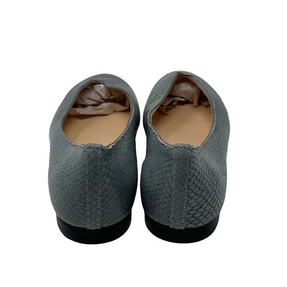 AGL Mimosa Snake Embossed Ballet Flat in Blue Grey - Picture 7 of 9